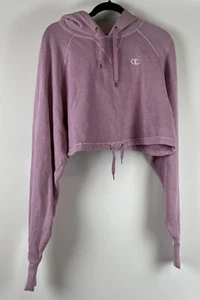 Vintage Champion Cropped Hoodie Pink Large Wear Stylish See Photos Small Stain - Picture 1 of 10