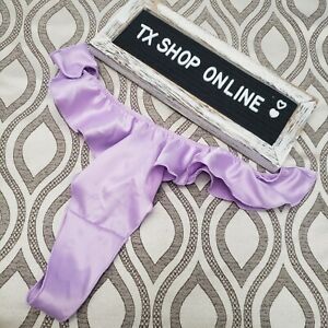 MEDIUM Victoria's Secret Satin French Cut Thong pantie Lavender NWT