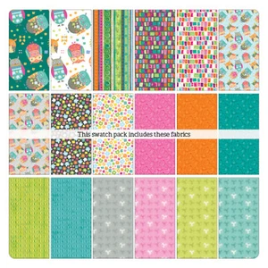 AWESOME OWLS ~ 42 - 10" Squares ~ Layer Cake ~ Contempo ~Flower Stripe Swirl Owl - Picture 1 of 12