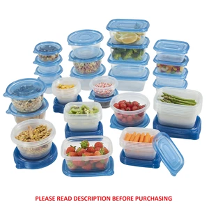 Plastic Food Storage Container Set 92 Piece, Clear Containers - Picture 1 of 7
