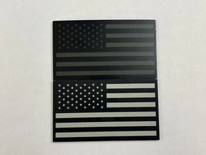 TWO PACK US American IR Flag Patch USA White Black Olive Morale IR Hook Backing - Picture 1 of 4