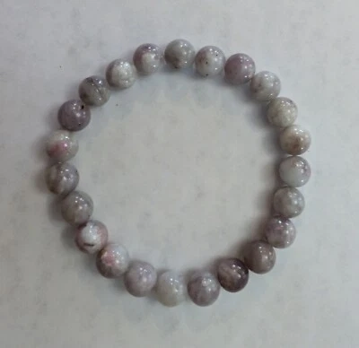 Pulsera de cristal con cuentas de turmalina rosa (rubelita), para reducir el estrés, 8 mm Foto 1 de 2