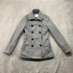 Vintage dELiA*s Pea Coat Women's Small Gray Double Breasted Preppy Outdoors City - Picture 1 of 15