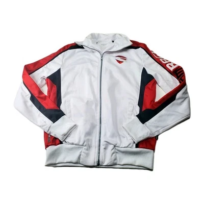 Chaqueta Dream Racing Para Hombre Pequeña Blanca Roja Bordada Cremallera Completa Ligera Foto 1 de 4