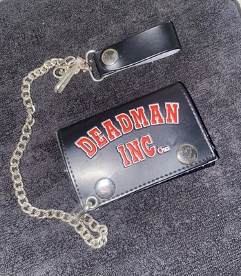 Vintage WWF WWE The Undertaker Deadman Inc. Trifold Wallet With Chain - Image 1 of 3