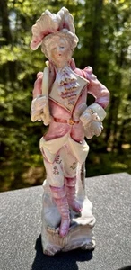 Vintage Occupied Japan Porcelain Figurine - Colonial Lady In Pink-No Cracks 10” - Picture 1 of 14