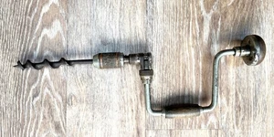 Vintage Stanley No.73-10/N Ratchet Bit And Brace Hand Drill with OUGER BIT 1" - Picture 1 of 8