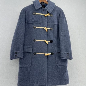 VTG Lodenfrey Wool Duffle Coat Toggle Buttons Plaid Lined Made in Austria SZ L - Picture 1 of 8