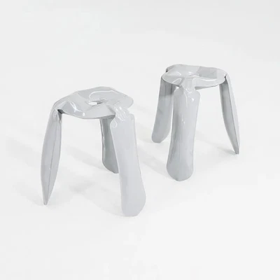 2020s Oskar Zieta for Zieta Plopp Low Stool Steel w/ Grey Finish 10x Available - Image 1 of 4