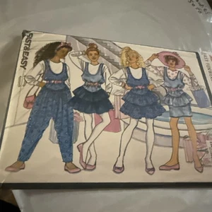 Butterick Busybodies  Pattern 5080 Girls Ruffled Jumper Jumpsuit Shirt Sz 7-14 - Picture 1 of 12