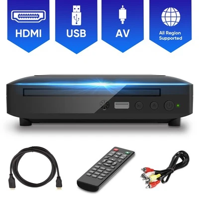 GCZ DVP508 Mini HDMI DVD Player with Remote Control, Black/Blue - Image 1 of 3
