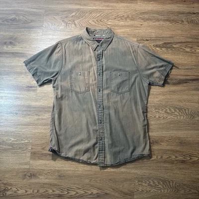 Camisa Y2K Marrón Desteñida al Sol Tony Hawk Patinador Abotonada Talla Mediana Foto 1 de 4