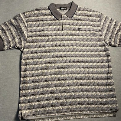 Polo de golf Ashworth vintage a rayas - talla X grande azul oscuro y algodón crema Foto 1 de 4