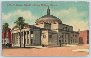 Postal de colección 583 8th Church Scientist, Chicago, Illinois autos antiguos - Imagen 1 de 3