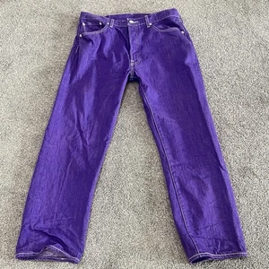 Pantalón de mezclilla Levis 501 para hombre 36x30 calce recto púrpura uva puntada en contraste botón - Imagen 1 de 24