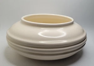 Haeger Übertopf rund cremeweiß gerippt Vase Keramik Mid Century Modern - Bild 1 von 8