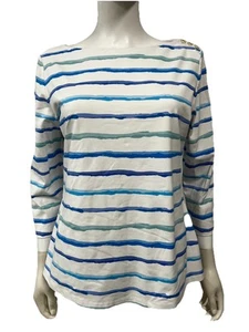 J McLaughlin Blue Stretch Comfy Casual Summer Coastal Preppy Classic Shirt Large - Picture 1 of 7