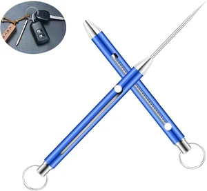 2 Pieces Portable Titanium Toothpicks Telescopic Keychain Toothpicks Metal Po... - Picture 1 of 16