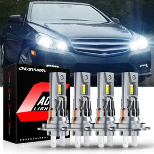 4x H7 LED Headlight Bulbs High Low Beam 6000K For Mercedes-Benz E350 E320 E550 - Picture 1 of 12