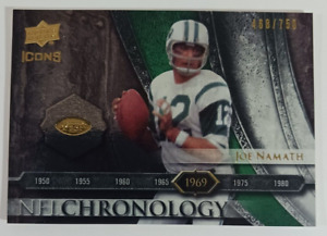 JOE NAMATH 2008 Upper Deck Icons NFL Chronology Silver 468/750 #CHR4 HOF