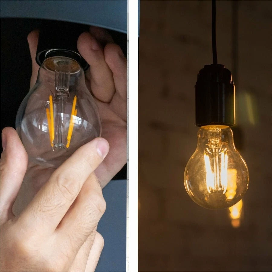 5× Light Bulbs Screw E27 LED 4W = 40W filament GLS Warm White Clear 25000hrs - Image 1 of 4