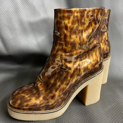 Женские кожаные сапоги Santoni с леопардовым принтом (размер 6,5) 37,5 - Изображение 1 из 4