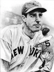 Obra de arte fotográfica de Joe DiMaggio de los Yankees de Nueva York obra de arte fotográfica 8x10 de béisbol - Imagen 1 de 1