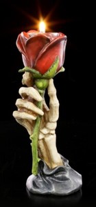 Teelichthalter Skeletthand - Eternal Flame - Gothic Kerzenleuchter Rose Deko