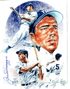 Bellissima stampa autografa New York Yankees Legend Joe DiMaggio con cacao autenticata - Foto 1 di 4