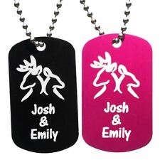Buck & Doe with Free Customization Dog Tag Necklaces (Pair)