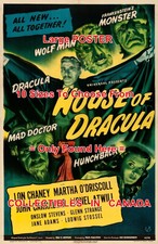HOUSE OF DRACULA 1945 Frankenstein WOLF MAN = MOVIE POSTER 10 Sizes 17"-4 1/2 FT