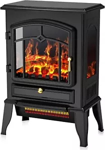 Electric Fireplace Stove , Freestanding Fireplace Heater with Realistic Flame - Picture 1 of 7
