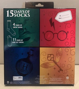 Harry Potter 15 Pairs of Socks (4 Crew & 11 Low-cut) Men’s Shoe Size 6-12.  NEW - Picture 1 of 4
