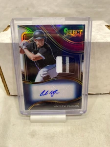 Andrew Vaughn 2021 Panini Select Patch Auto Red/Blue SM-AV 5/25 - Picture 1 of 2