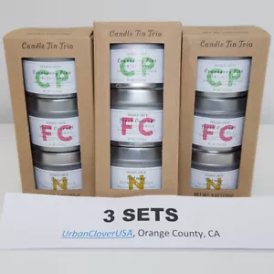 Trader Joe's Holiday Gift🎁 Candle Tin Trio Set |Cranberry Pine, Currant, Nutmeg - Picture 1 of 8