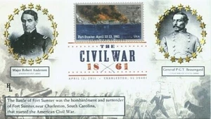 Civil War set of 2 FDC's with Color Cancels Type 1 - Picture 1 of 3