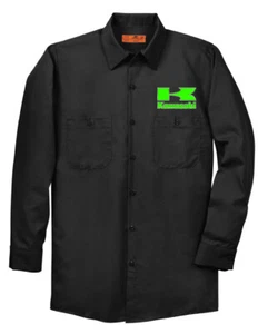 RED KAP Industrial Mechanic Shirt Motorcycle Biker Fathers Day Kawasaki Metallic - Picture 1 of 5