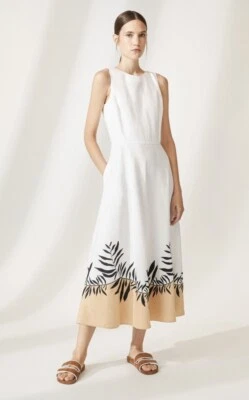 Vestido Loro Piana FAM1980 NANCY 22 ANTIGUA HOJAS DE AGUA NUEVO CON ETIQUETAS - PRECIO DE VENTA SUGERIDO POR EL FABRICANTE $5,100 AUD Foto 1 de 4