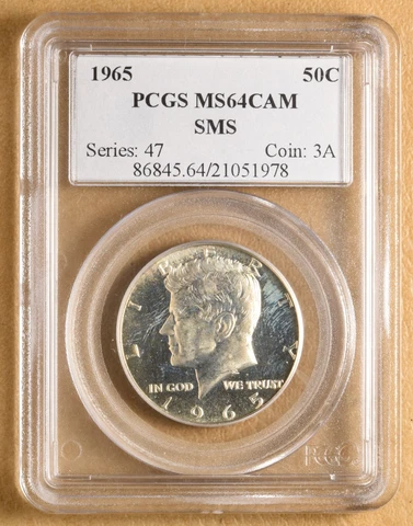1965 SMS Kennedy Silver Half Dollar PCGS MS64CAM Cover
