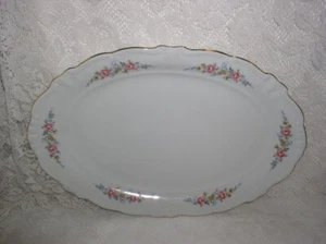 Winterling Bavaria Mayerling Oval Platter Serving Pink Blue Tan Flower Flowers - Picture 1 of 4