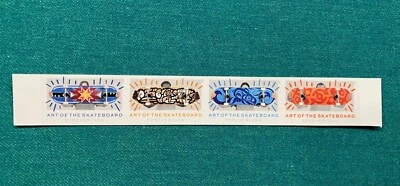 Scott #5766c IMPERFORATE (NO DIE-CUT) Art of Skateboard, Strip of 4, 2023 - Image 1 of 2