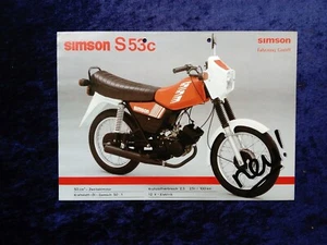 Simson S53c Prospekt 2 Seiten gelocht - Bild 1 von 2