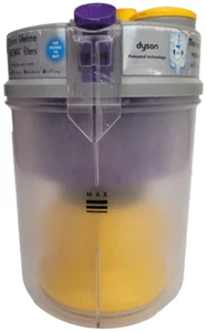 Conjunto de contenedor y ciclón Dyson DC05 en plata y amarillo usado - Imagen 1 de 6