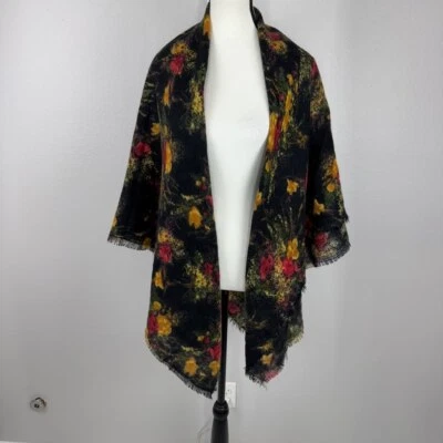 Anthropologie Bufanda Mujer Oscuro Multicolor Envolvente Cuello Flecos Acogedor Invierno Regalo NUEVO Foto 1 de 4