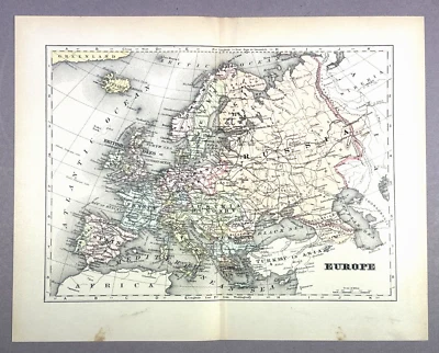 Antique Illustration Color Map of EUROPE Encyclopedia 1901 - Image 1 of 4