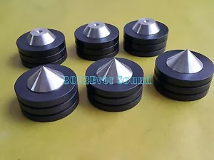 4Set Hifi 49*35mm Speaker Spike Isolation Cone Stand Feet Steel amp spikes base - Picture 1 of 10