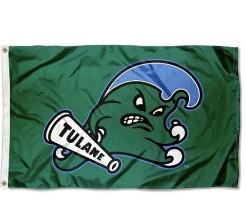 Tulane Green Wave Angry Wave Flag Large 3x5 Cover