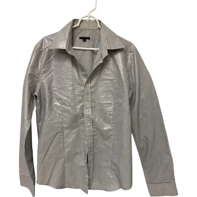 Sisley A Rayas Abotonadas Cuello Hombres Clásico Manga Larga Blanco Negro De Colección Foto 1 de 4