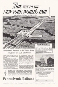 1939 Pennsylvania Railroad: New York Worlds Fair, Dire Vintage Print Ad - Picture 1 of 1