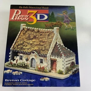 Milton Bradley Puzz 3D Beton Cottage Jigsaw Puzzle 264 Pieces Complete Easy - Picture 1 of 3